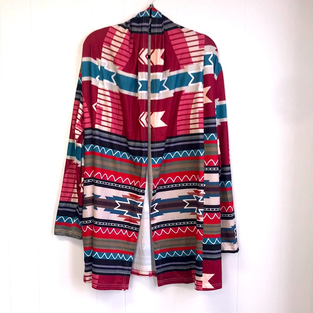 Emory Rose Southwest Print Open Front Jacket